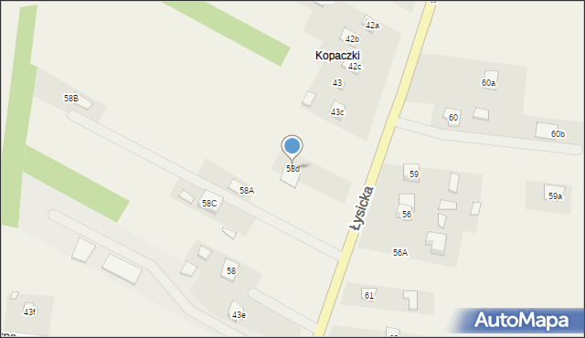 Krajno-Parcele, Łysicka, 83, mapa Krajno-Parcele