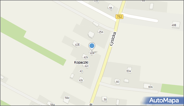 Krajno-Parcele, Łysicka, 97, mapa Krajno-Parcele