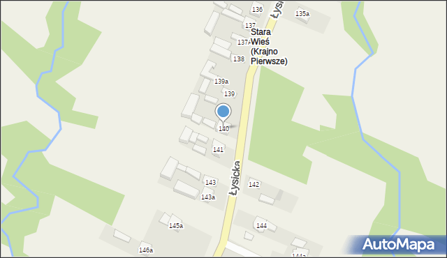 Krajno Pierwsze, Łysicka, 187, mapa Krajno Pierwsze