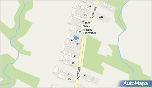 Krajno Pierwsze, Łysicka, 189, mapa Krajno Pierwsze