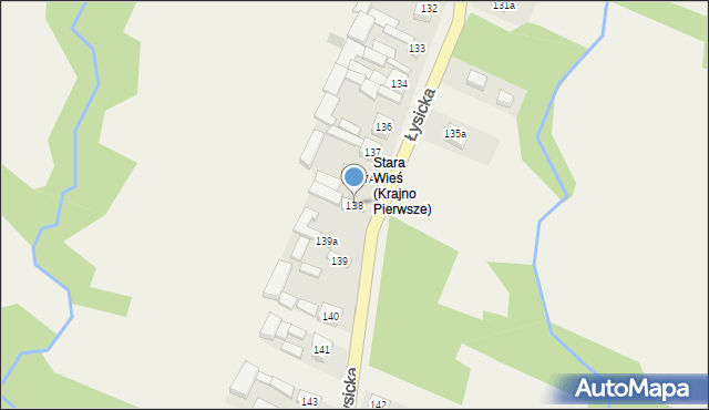 Krajno Pierwsze, Łysicka, 193, mapa Krajno Pierwsze