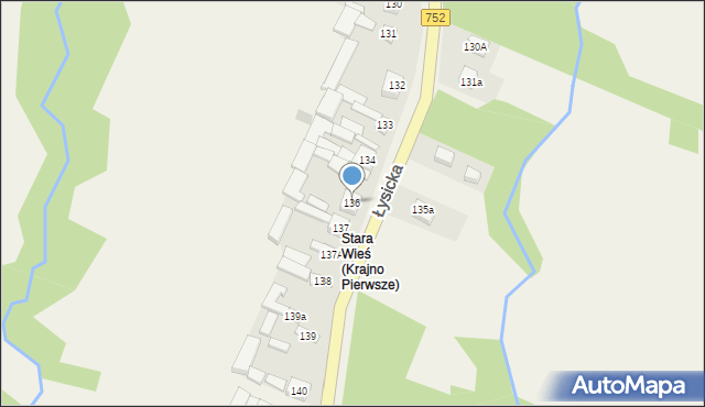 Krajno Pierwsze, Łysicka, 199, mapa Krajno Pierwsze