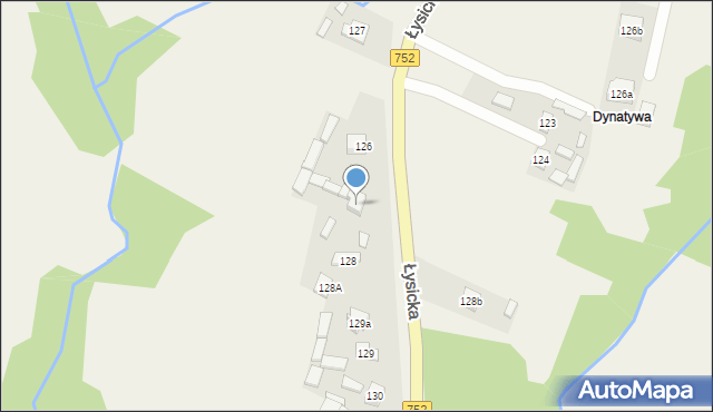 Krajno Pierwsze, Łysicka, 221, mapa Krajno Pierwsze