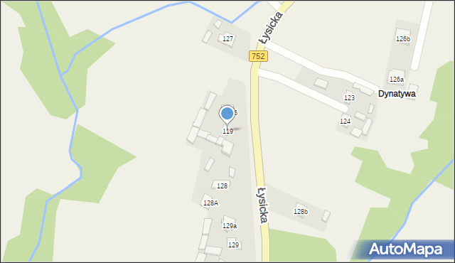 Krajno Pierwsze, Łysicka, 223, mapa Krajno Pierwsze