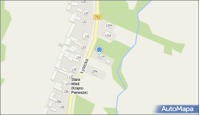 Krajno Pierwsze, Łysicka, 260, mapa Krajno Pierwsze