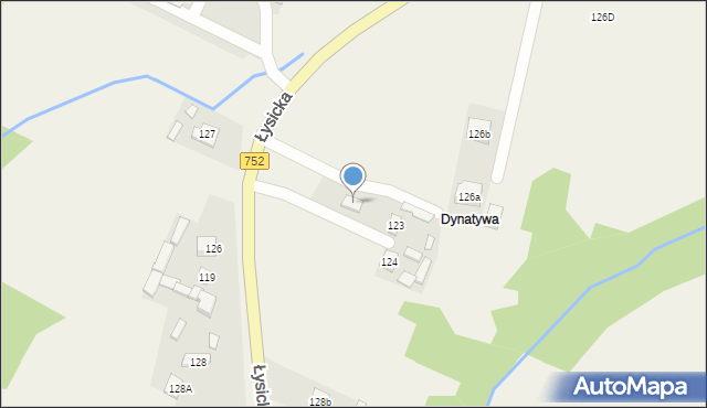 Krajno Pierwsze, Łysicka, 282, mapa Krajno Pierwsze