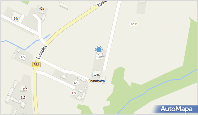 Krajno Pierwsze, Łysicka, 290, mapa Krajno Pierwsze