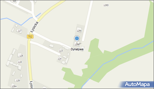 Krajno Pierwsze, Łysicka, 290a, mapa Krajno Pierwsze