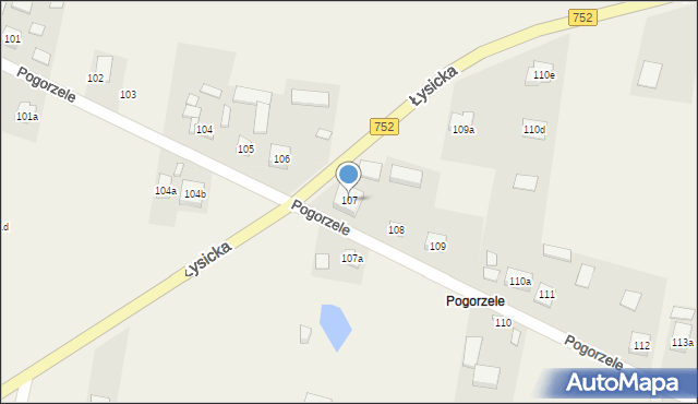 Krajno Pierwsze, Łysicka, 302, mapa Krajno Pierwsze