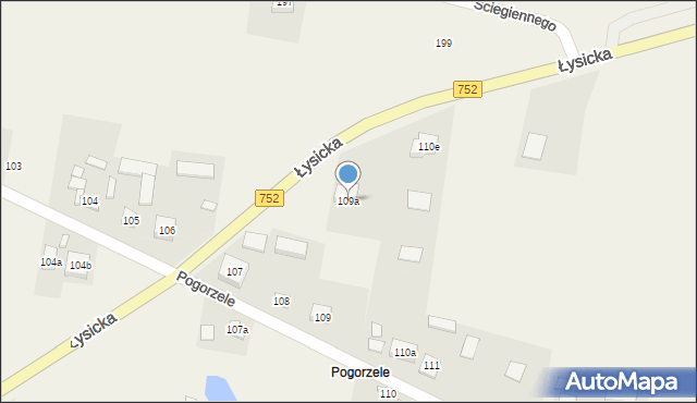 Krajno Pierwsze, Łysicka, 306, mapa Krajno Pierwsze