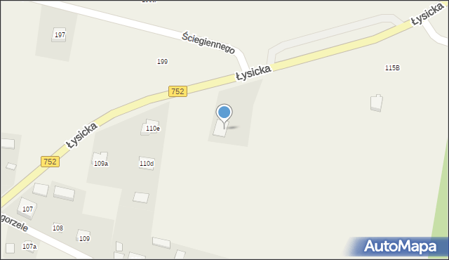 Krajno Pierwsze, Łysicka, 312, mapa Krajno Pierwsze