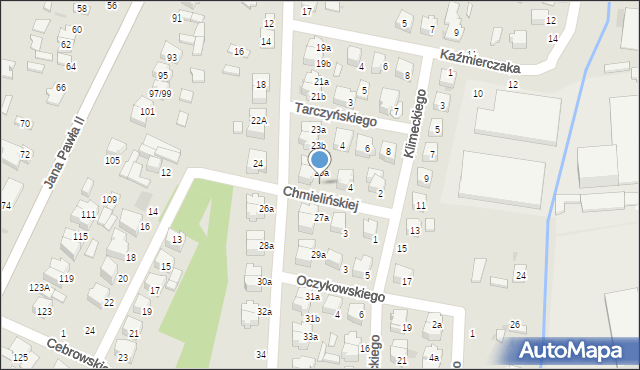 Łowicz, Łyszkowicka, 25b, mapa Łowicza