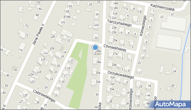 Łowicz, Łyszkowicka, 26b, mapa Łowicza