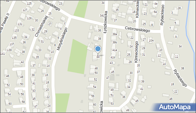 Łowicz, Łyszkowicka, 44, mapa Łowicza