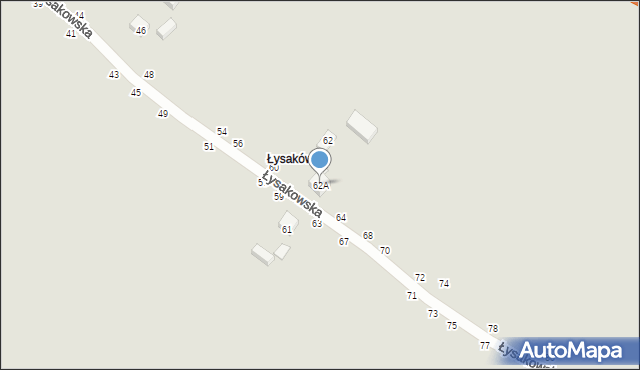 Lublin, Łysakowska, 62A, mapa Lublina