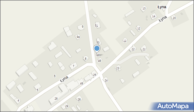 Łyna, Łyna, 10A, mapa Łyna