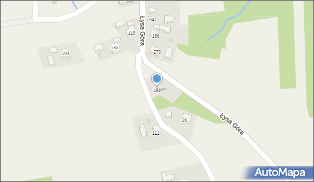 Łysa Góra, Łysa Góra, 181, mapa Łysa Góra