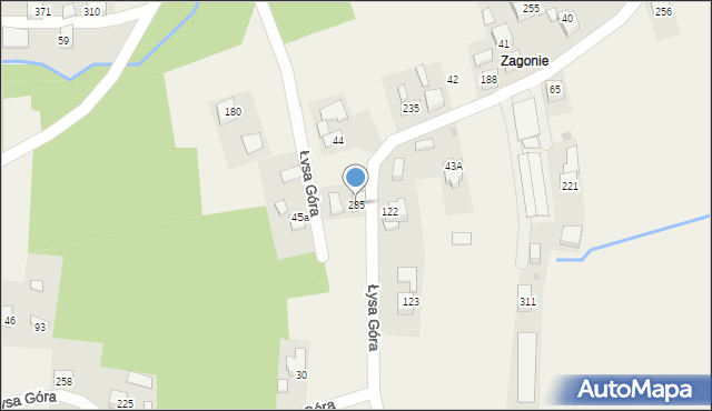 Łysa Góra, Łysa Góra, 285, mapa Łysa Góra