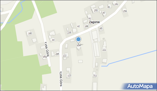 Łysa Góra, Łysa Góra, 43A, mapa Łysa Góra