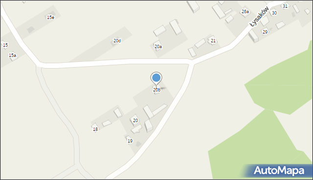 Łysaków, Łysaków, 20b, mapa Łysaków