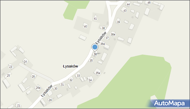 Łysaków, Łysaków, 36, mapa Łysaków