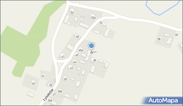 Łysaków, Łysaków, 48, mapa Łysaków