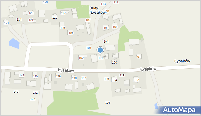 Łysaków, Łysaków, 101, mapa Łysaków