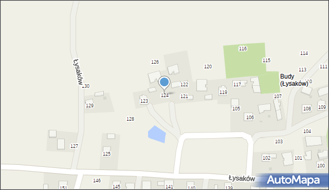 Łysaków, Łysaków, 124, mapa Łysaków