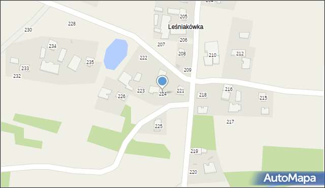 Łysaków, Łysaków, 224, mapa Łysaków