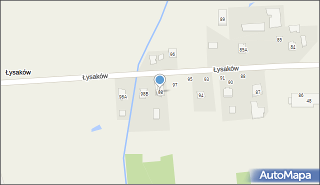 Łysaków, Łysaków, 98, mapa Łysaków