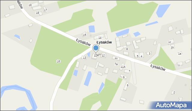 Łysaków, Łysaków, 12A, mapa Łysaków