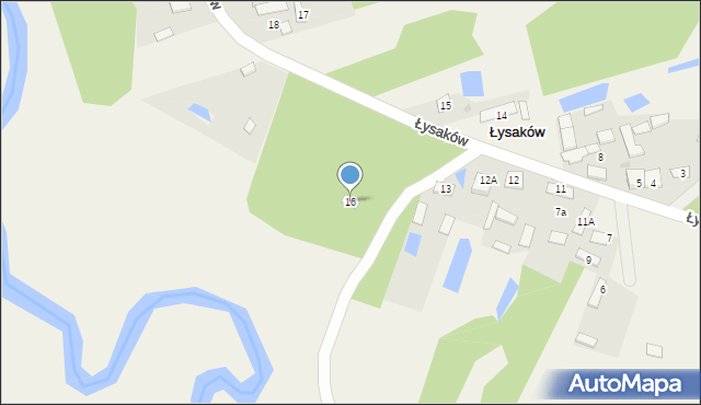 Łysaków, Łysaków, 16, mapa Łysaków