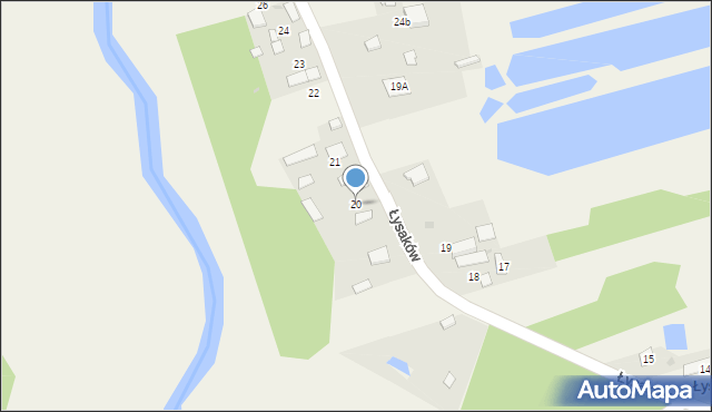 Łysaków, Łysaków, 20, mapa Łysaków