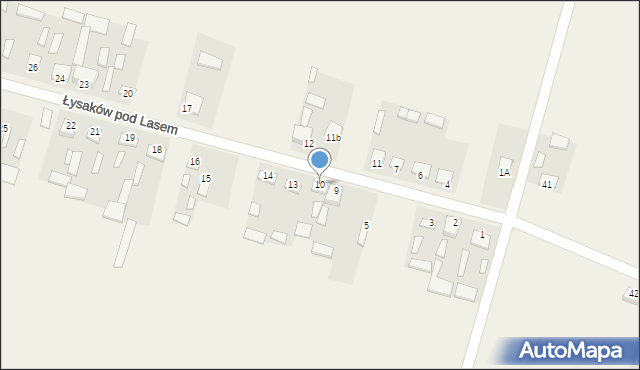 Łysaków pod Lasem, Łysaków pod Lasem, 10, mapa Łysaków pod Lasem