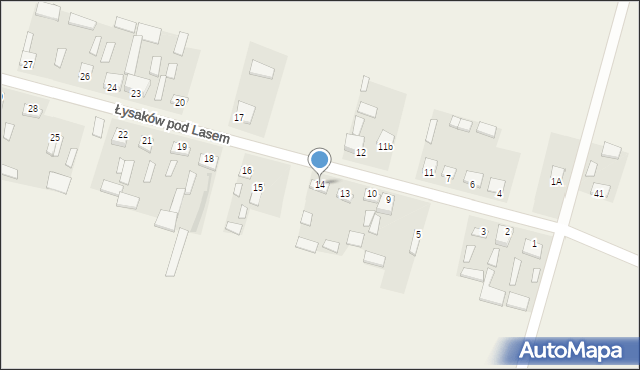 Łysaków pod Lasem, Łysaków pod Lasem, 14, mapa Łysaków pod Lasem