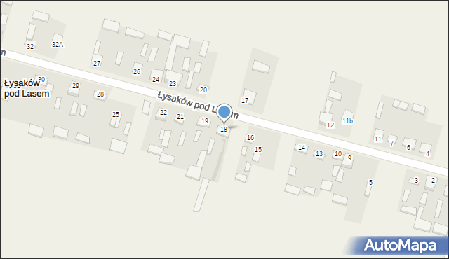 Łysaków pod Lasem, Łysaków pod Lasem, 18, mapa Łysaków pod Lasem