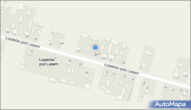 Łysaków pod Lasem, Łysaków pod Lasem, 26, mapa Łysaków pod Lasem