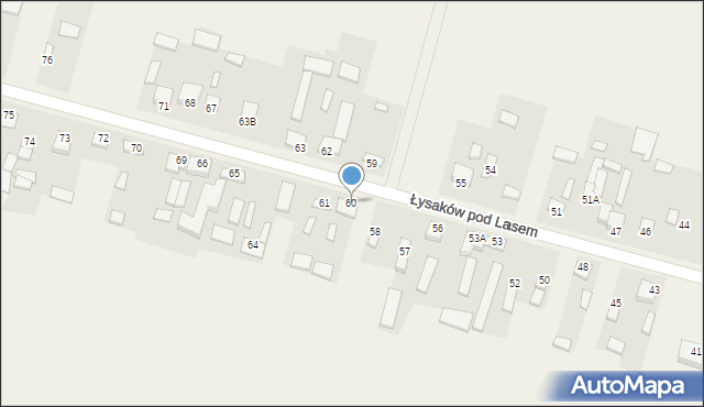 Łysaków pod Lasem, Łysaków pod Lasem, 60, mapa Łysaków pod Lasem
