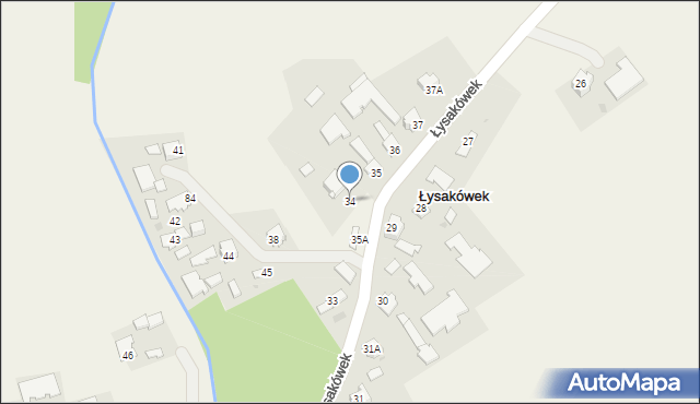 Łysakówek, Łysakówek, 34, mapa Łysakówek