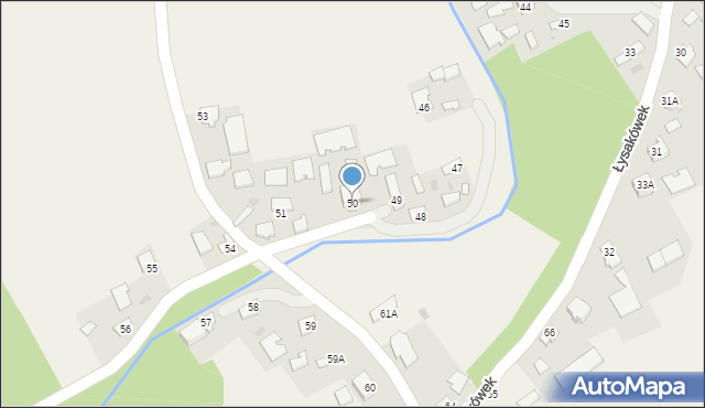 Łysakówek, Łysakówek, 50, mapa Łysakówek