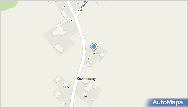 Łysakówek, Łysakówek, 85, mapa Łysakówek