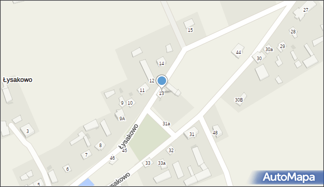 Łysakowo, Łysakowo, 13, mapa Łysakowo