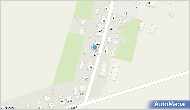 Łysinin, Łysinin, 42, mapa Łysinin