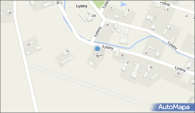 Łysiny, Łysiny, 59, mapa Łysiny