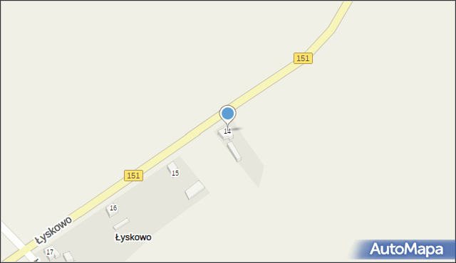 Łyskowo, Łyskowo, 14, mapa Łyskowo