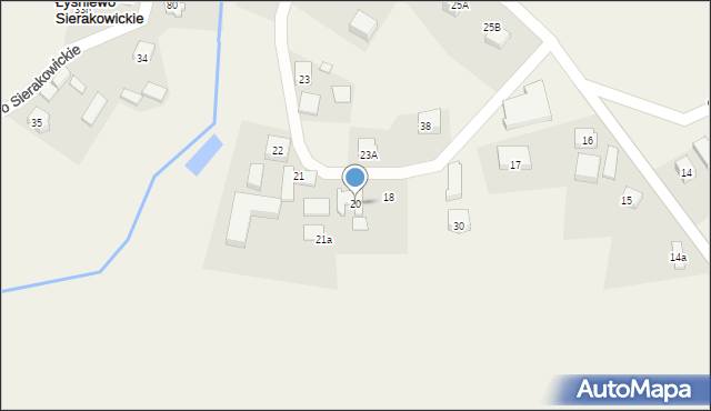 Łyśniewo Sierakowickie, Łyśniewo Sierakowickie, 20, mapa Łyśniewo Sierakowickie