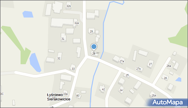 Łyśniewo Sierakowickie, Łyśniewo Sierakowickie, 28, mapa Łyśniewo Sierakowickie