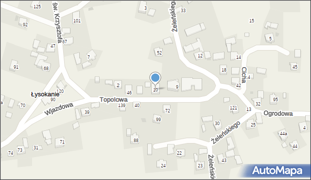 Łysokanie, Łysokanie, 10, mapa Łysokanie