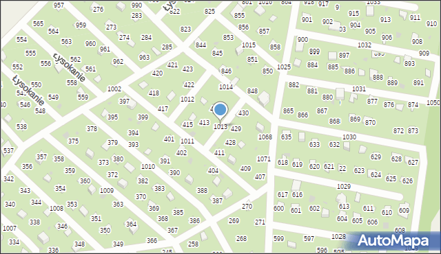 Łysokanie, Łysokanie, 1013, mapa Łysokanie