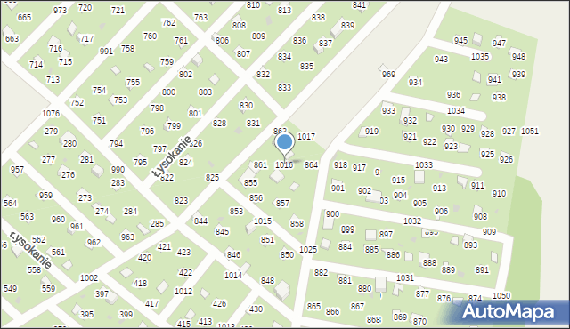 Łysokanie, Łysokanie, 1016, mapa Łysokanie
